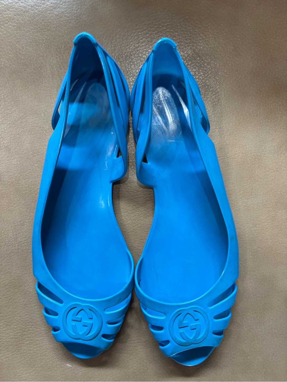 Gucci authentic Turquoise Jelly Flat Sandal for beach size 36 size 6 - Picture 3 of 10